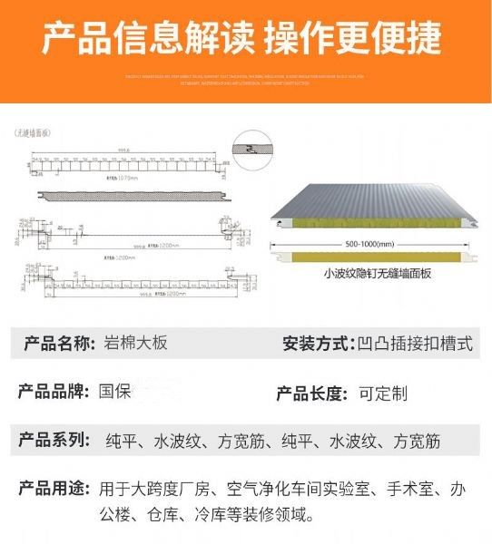 聚氨酯岩棉封边板